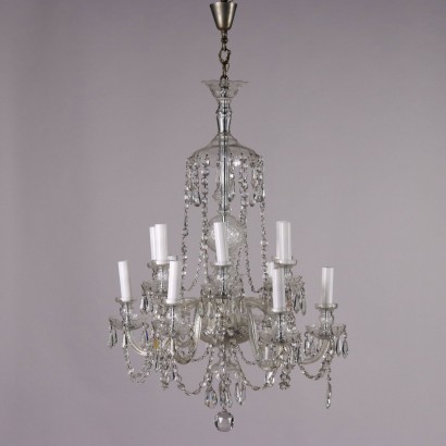 Antique Chandelier Glass 12-Light Italy XX Century