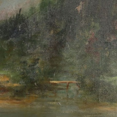 Landscape Painting with Mountain Lake