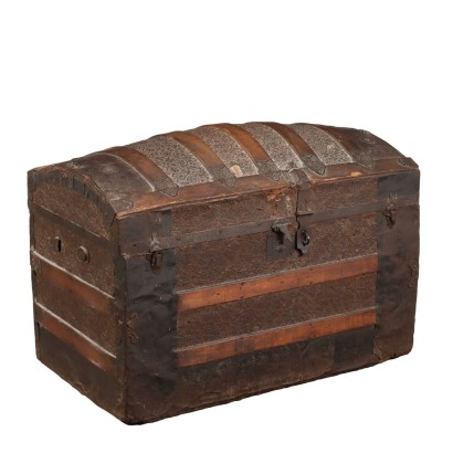 Antiker Koffer der Neo-Renaissance aus Esche Italien des XIX Jhs