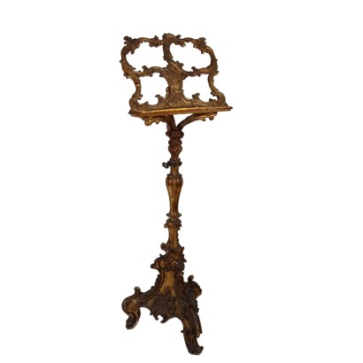 Antique Rococo Style Lectern Gilded and Carved Wood XX Century