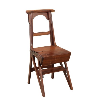 Antique Chair that can be Converted into a Ladder Mahogany XIX Century