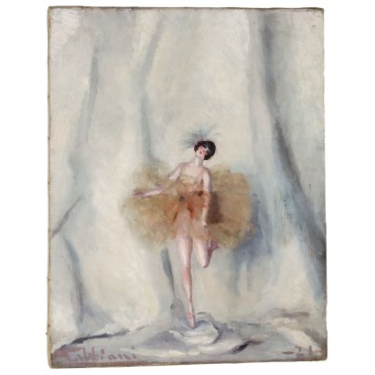 Moderes Gemälde Signiert Giacomo Gabbiani Tänzerin Öl auf Leinwand '21