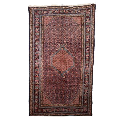 Antique Mud Carpet Wool Cotton Fine Knot Iran 110 x 66 In
