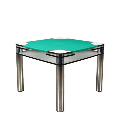 Zanotta Poker Vintage Table Chromed Metal Italy 1970s