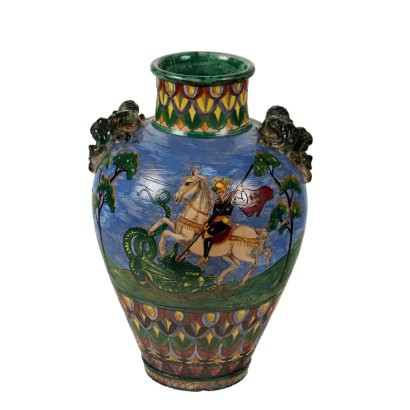 Large ceramic vase manufactured by Aretini