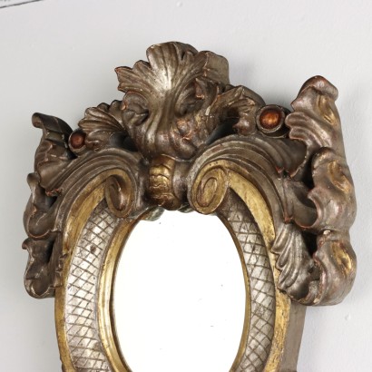 Carved Wooden Shelf and Mirror