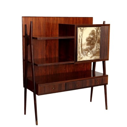 Vintage Möbel aus Exotischem Holz Messing Italien der 50er-60er Jahre