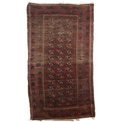 Antique Beluchi Carpet Wool Thin Knot Iran 103 x 60 In