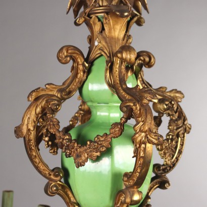 Lámpara de araña Napoleón III de bronce dorado