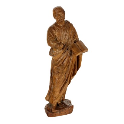 Antique Wooden Sculpture Philosopher Italy XVIII Century