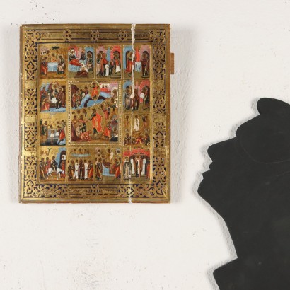 Icône vénitienne-crétoise du XIXe siècle, scènes bibliques