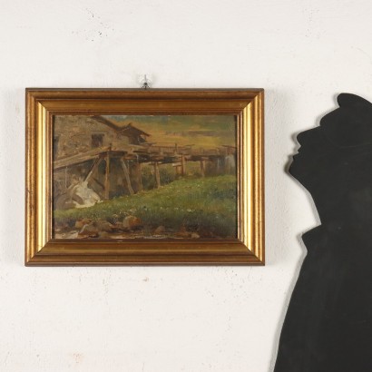 Dipinto di Carlo Vittori,Paesaggio con mulino,Carlo Vittori,Carlo Vittori,Carlo Vittori