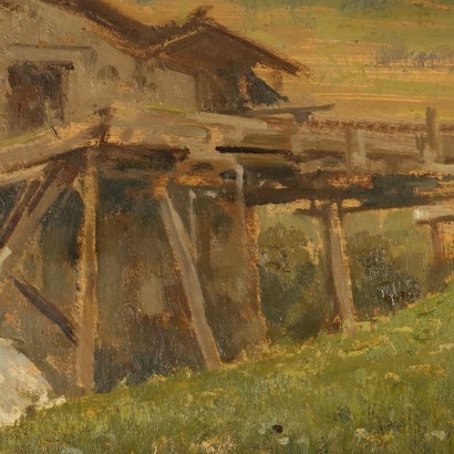 Painting by Carlo Vittori,Landscape with mill,Carlo Vittori,Carlo Vittori,Carlo Vittori