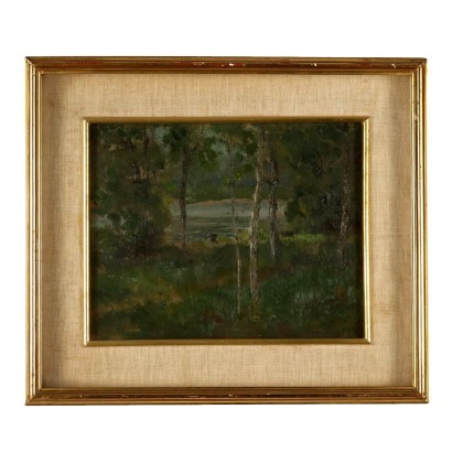 Modernes Gemälde C. Vittori Öl auf Karton Landschaft 1940