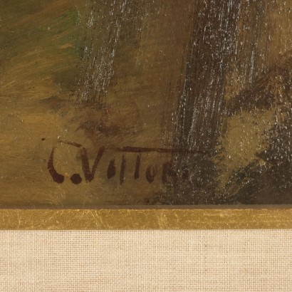 Peinture de Carlo Vittori, Intérieur d'écurie avec âne, Carlo Vittori, Carlo Vittori, Carlo Vittori