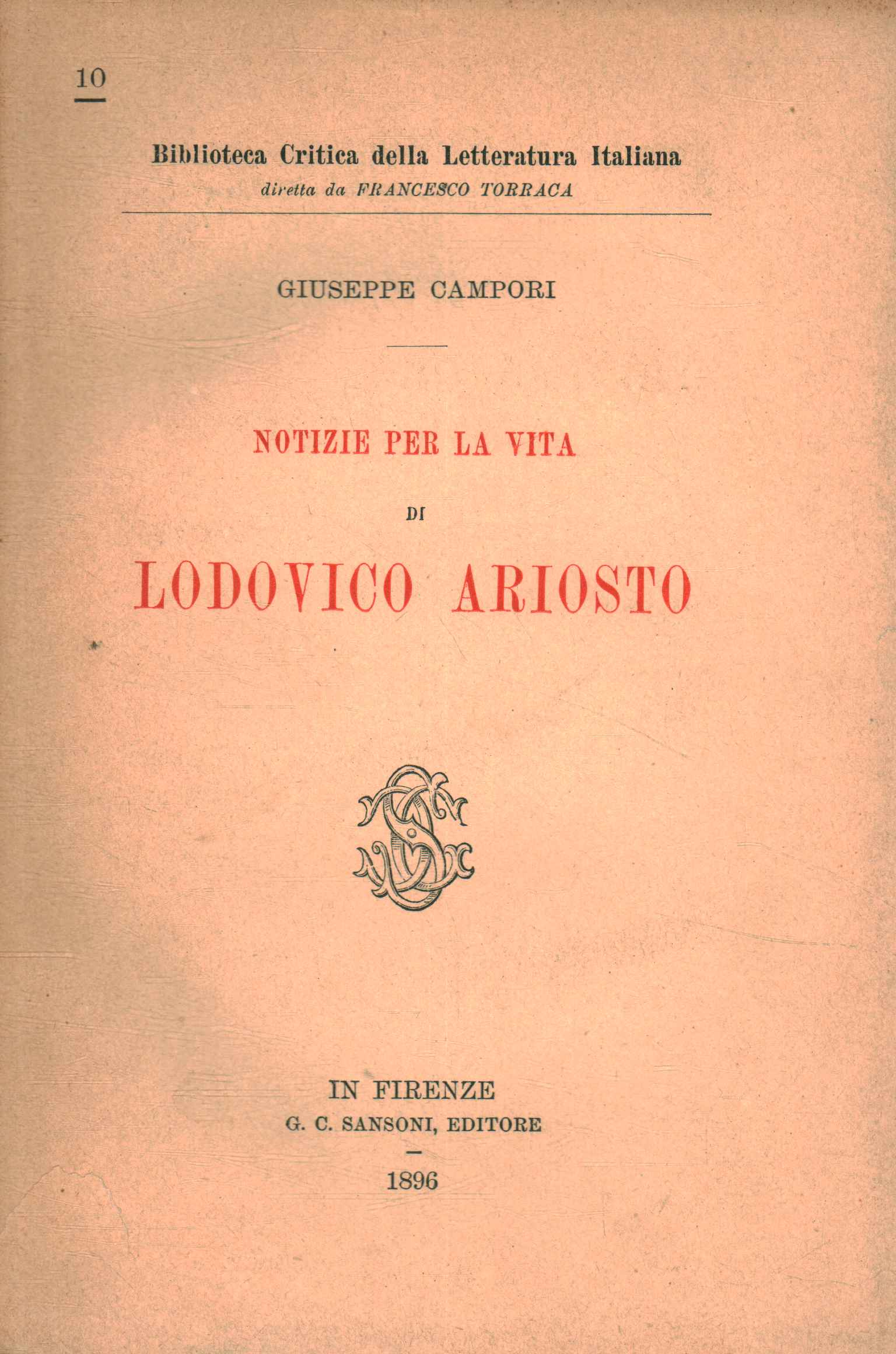 Noticias para la vida de Lodovico Ariost