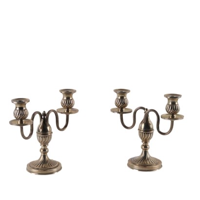 Coppia di Candelabri in Argento Miracoli