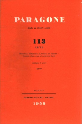 Paragone. Arte (Anno IX, Numero 113, bimestrale, maggio 1959)