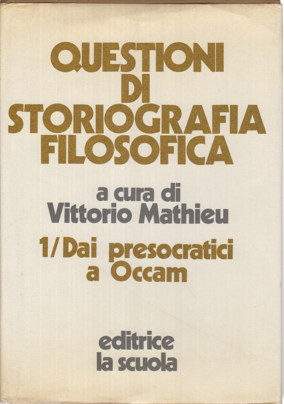 Questioni di storiografia filosofica (V