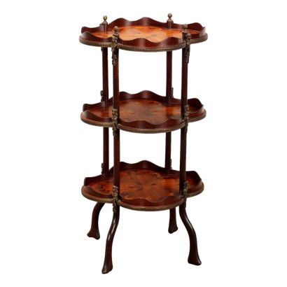 Antique Étagère Inlaid Wood Maple Bronze Italy XX Century