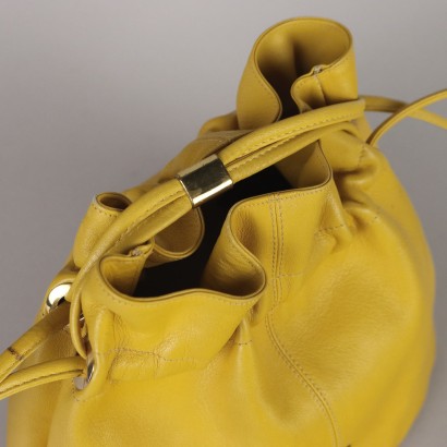 Sac en cuir jaune vintage Aigner