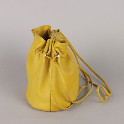 Sac en cuir jaune vintage Aigner