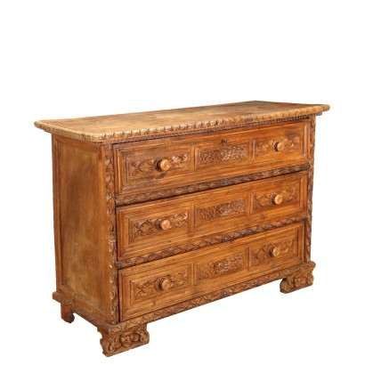 commode,Commode baroque en noyer