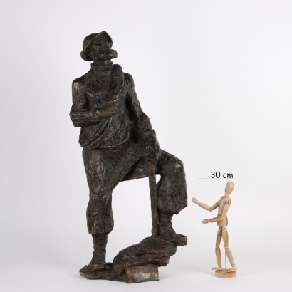 Scultura di Alpinista in Bronzo