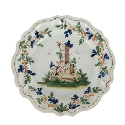 Majolica plate made in Pavia