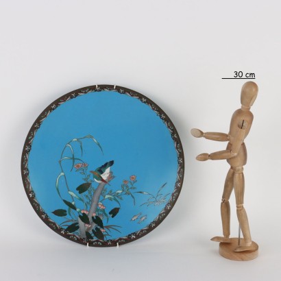 Copper Plate Decorated with Clois Enamels