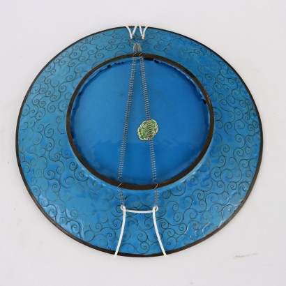 Copper Plate Decorated with Clois Enamels