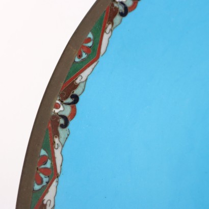 Copper Plate Decorated with Clois Enamels