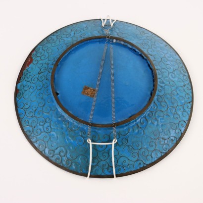 Copper Plate Decorated with Clois Enamels