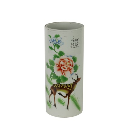 Antiker Vase mit Bürstenhalter aus Porzellan China XX Jhd