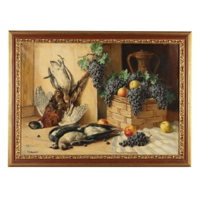 Painting by Alfio Paolo Graziani, Still life with fruit and game, Alfio Paolo Graziani, Alfio Paolo Graziani, Alfio Paolo Graziani, Alfio Paolo Graziani