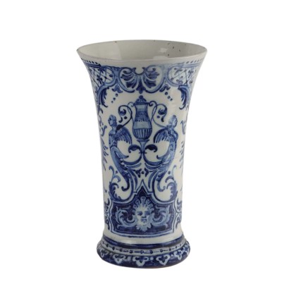 Antiker Vase aus Majolika Man. Gien Frankreich des XVIII Jhs