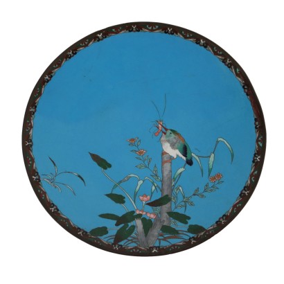 Copper Plate Decorated with Clois Enamels