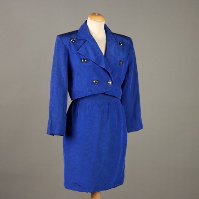 Yves Saint Laurent Costume Vintage Bleu Taille S/M