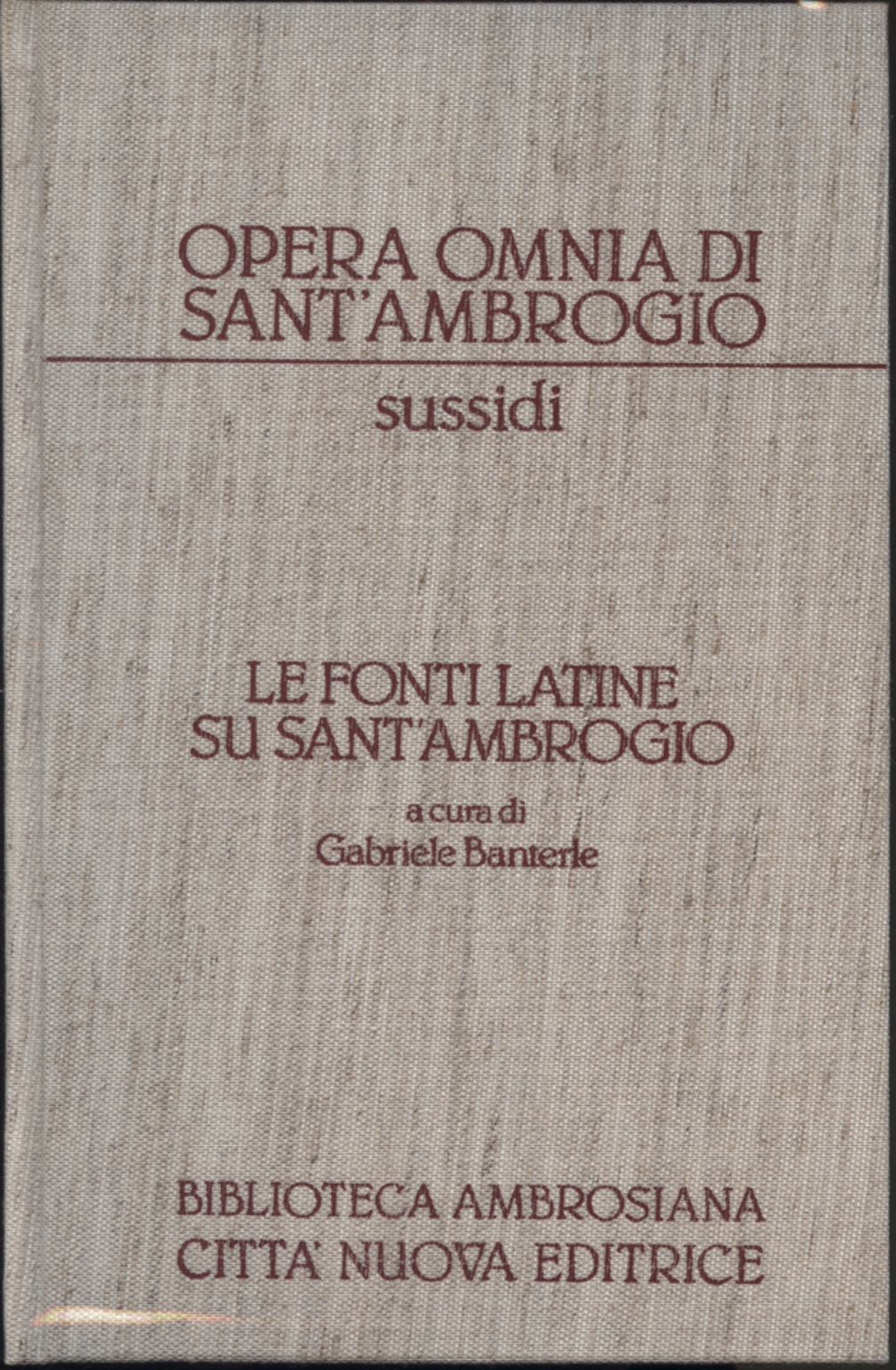 Les sources latines sur Sant'Ambrogi