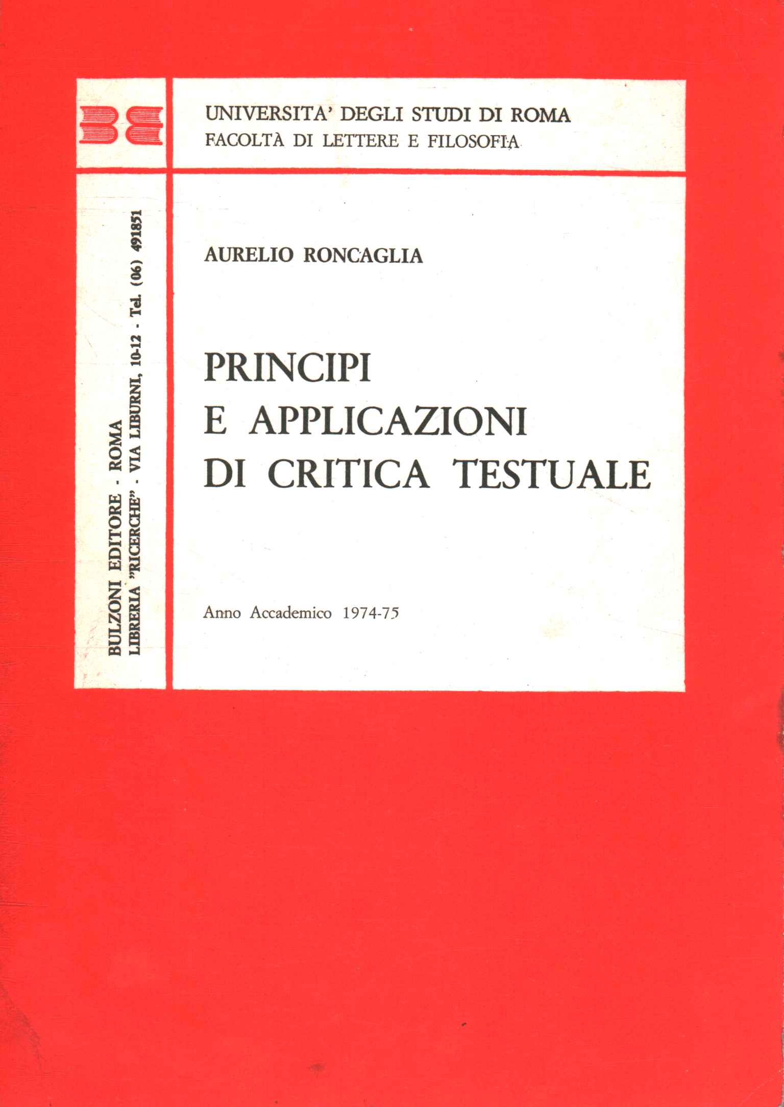 Principi e applicazioni di critica testu