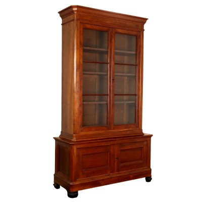 Antique Umbertino Showcase Walnut Italy XIX Century