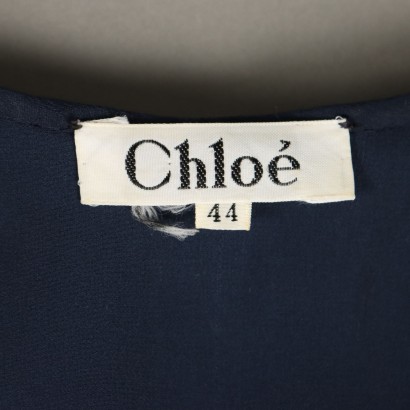 Chloe Vestito Vintage in Seta Blu