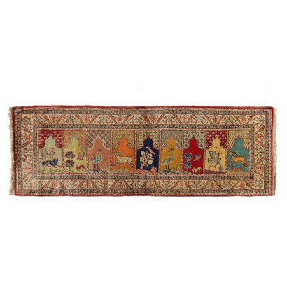 Tapis Kayseri Ancien Coton Laine Noeud Fin Turquie 175 x 62 cm