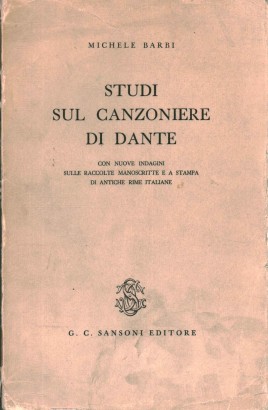 Studi sul canzoniere di Dante