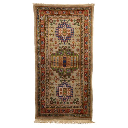 Antique Ardebil Carpet Cotton Wool Thin Knot Iran 69 x 35 In