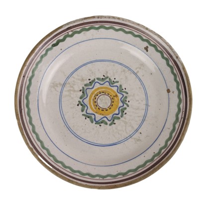 Assiette Ancienne en Majolique Décorations Italie XVIIIe Siècle