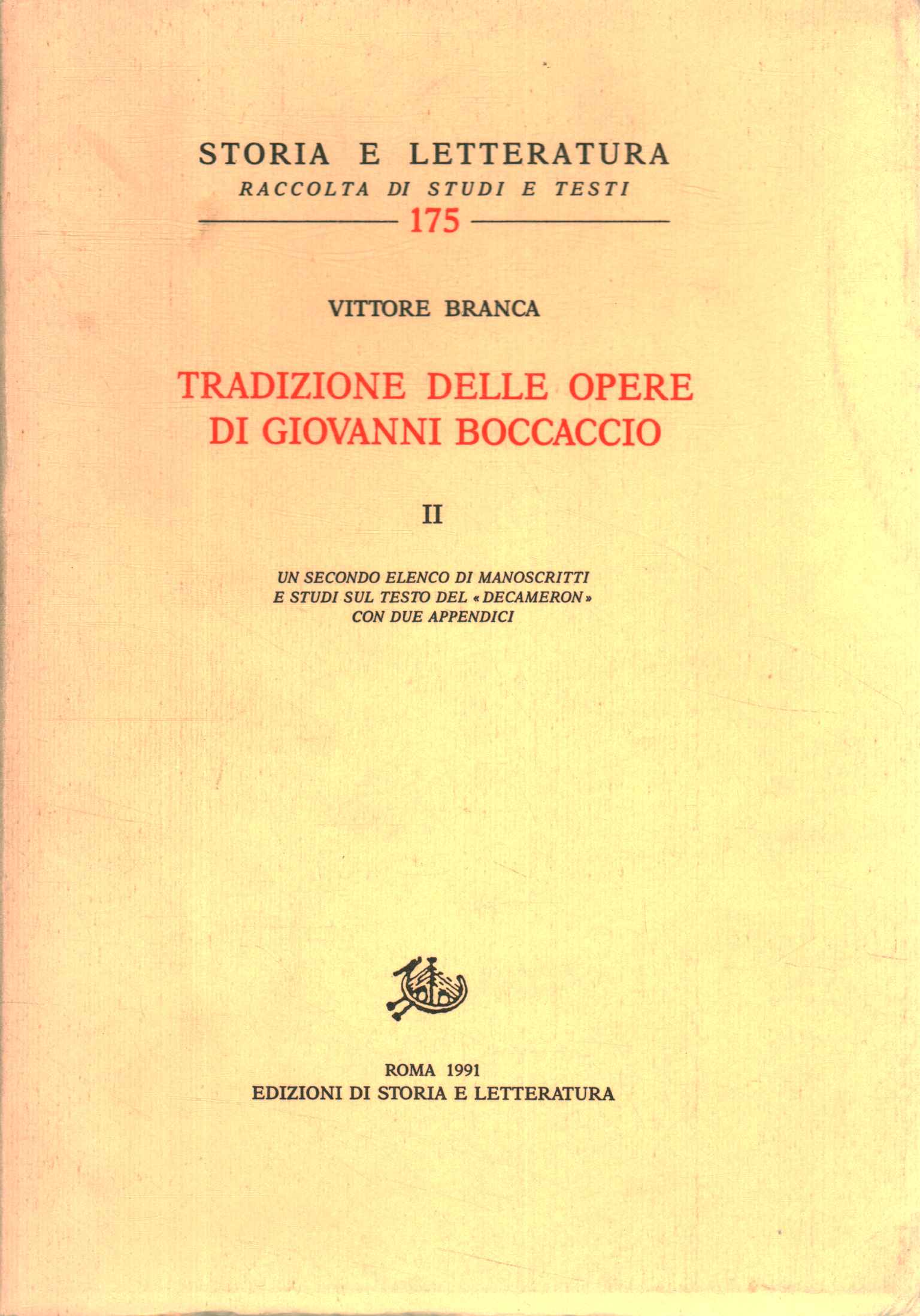 Tradizione Delle Opere di Giovanni Bocca