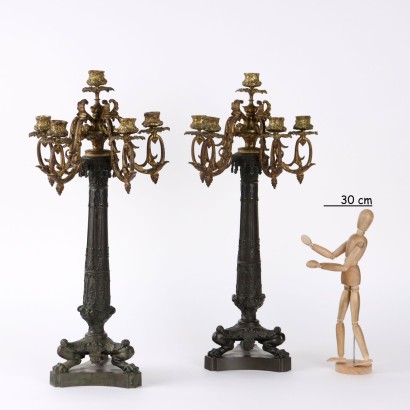 Coppia di Candelabri Neogotici