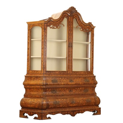 Vitrine Ancienne Style Baroque Hollandais Bruyère de Noyer '900