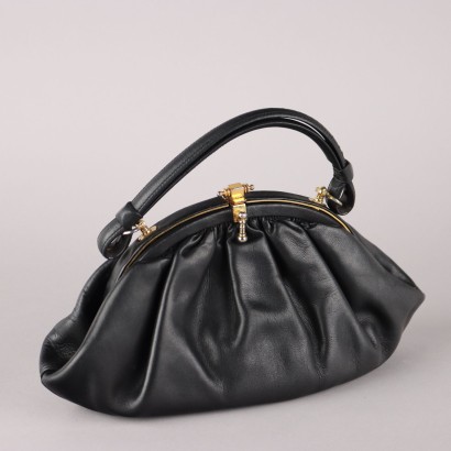 Borsa Vintage In Pelle Nera